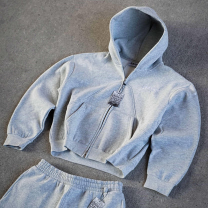 GRAY ZIP-HOODIE