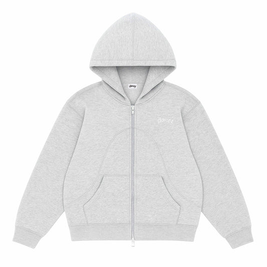 GRAY ZIP-HOODIE