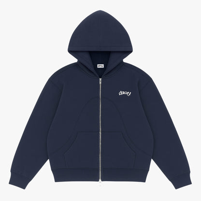 NAVY ZIP-HOODIE